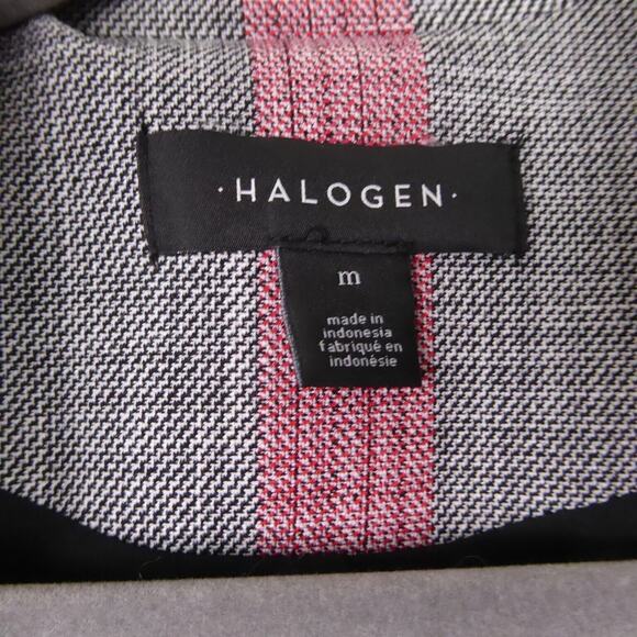 Halogen Blazer Womens SZ M Plaid Gray/Pink Single Button Business Casual Career - Picture 4 of 10